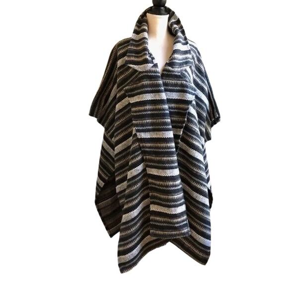 Free People Jackson Oversized Striped Poncho, MSRP $148 New with Tag - Picture 7 of 8